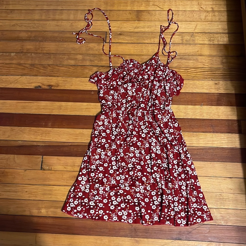 Red flower Sun dress